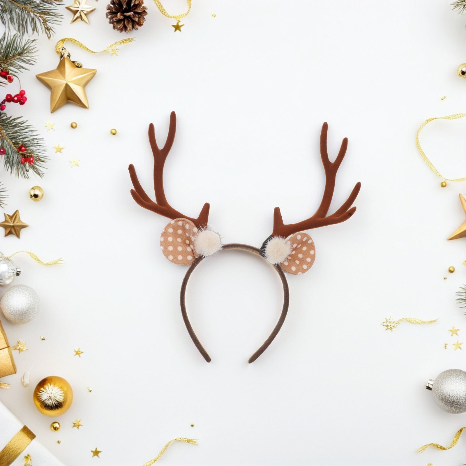 Reindeer Antlers Headband - 2Pcs Reindeer Antlers Headband Soft Lightweight