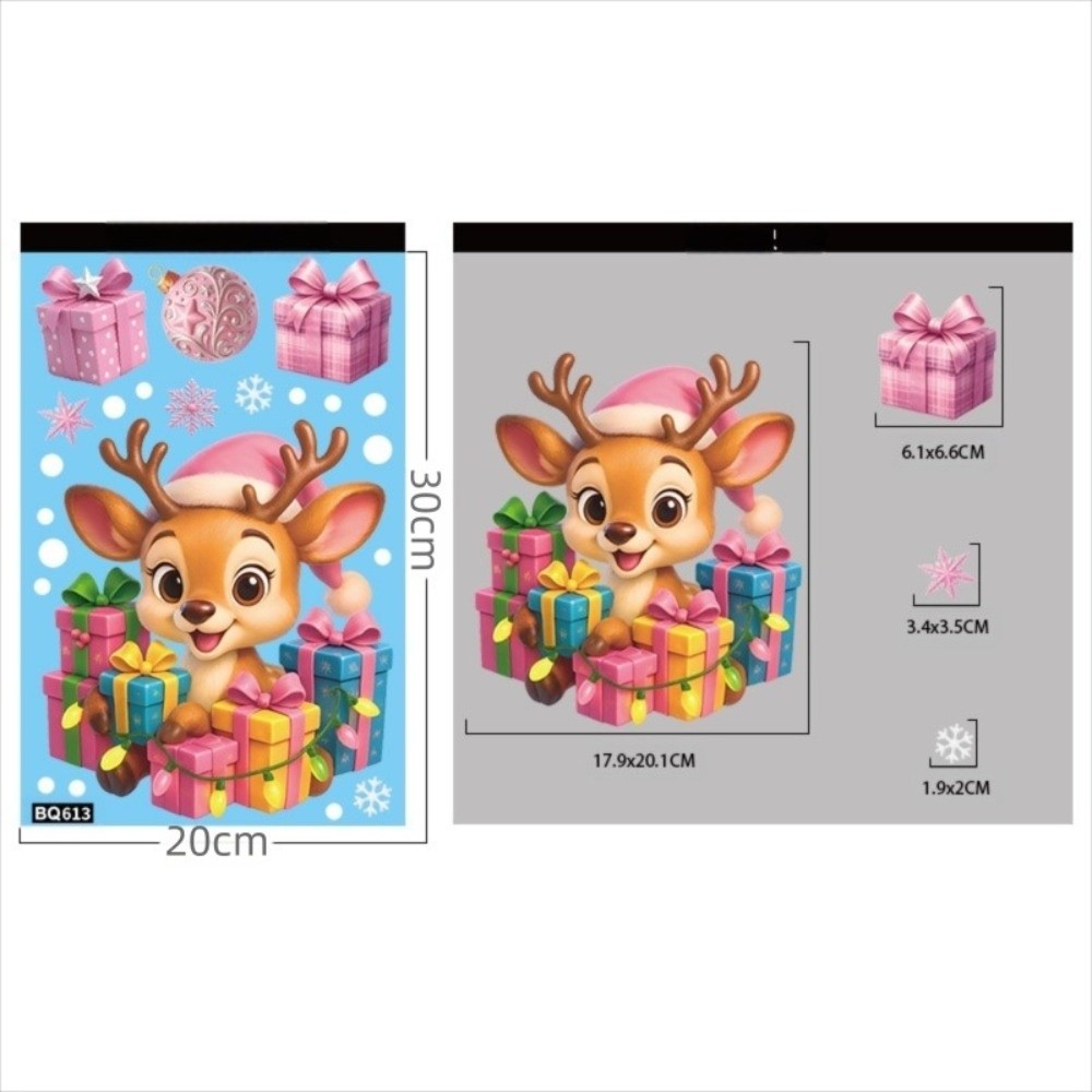 Snowflake Window Decal - Cartoon PVC Window Stickers Snowflake Santa
