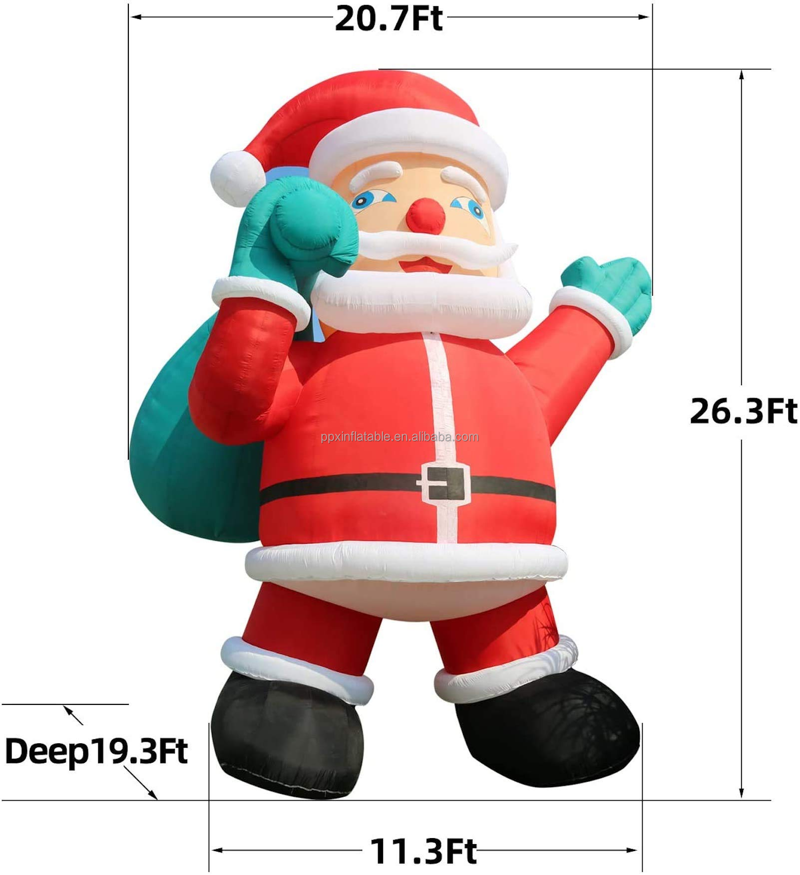 Christmas Lights Outdoor - Outdoor Giant Big Inflatableblack Santa Claus