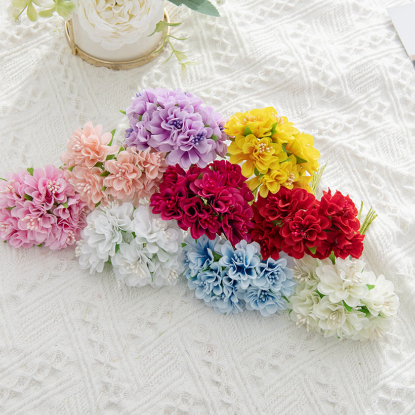 Christmas Wreath Fake - 18Pcs Artificial Flowers Stamen Bouquet for