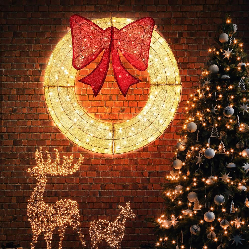 48 Inch Pre-Lit Christmas Wrea - Christmas Lights Outdoor review and price