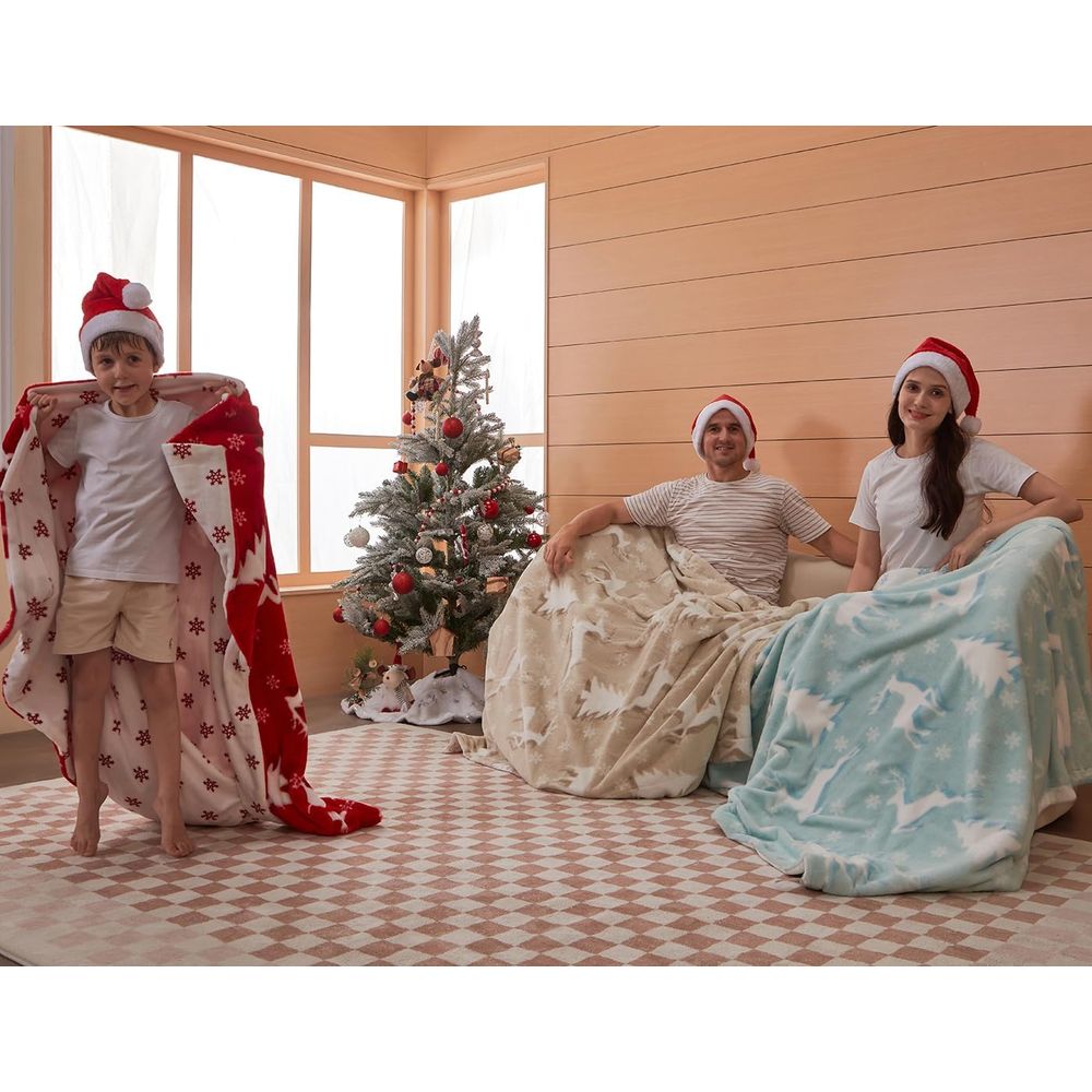 Christmas Faux Rabbit Fur & Fl - Christmas Throw Blanket review and price