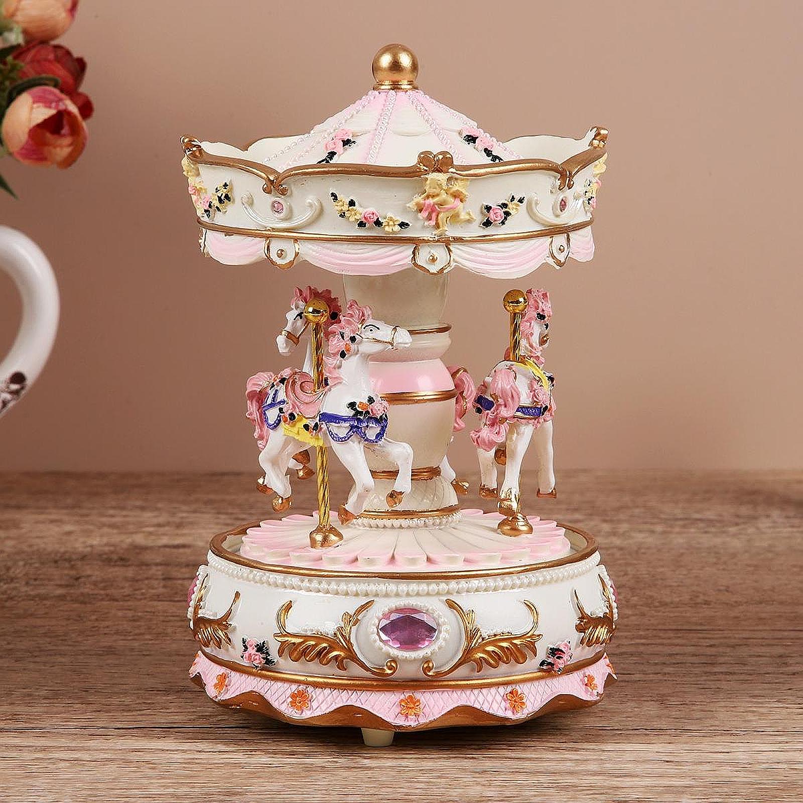 Handcrafted Resin Carousel Mus - Snow Globe Musical review and price