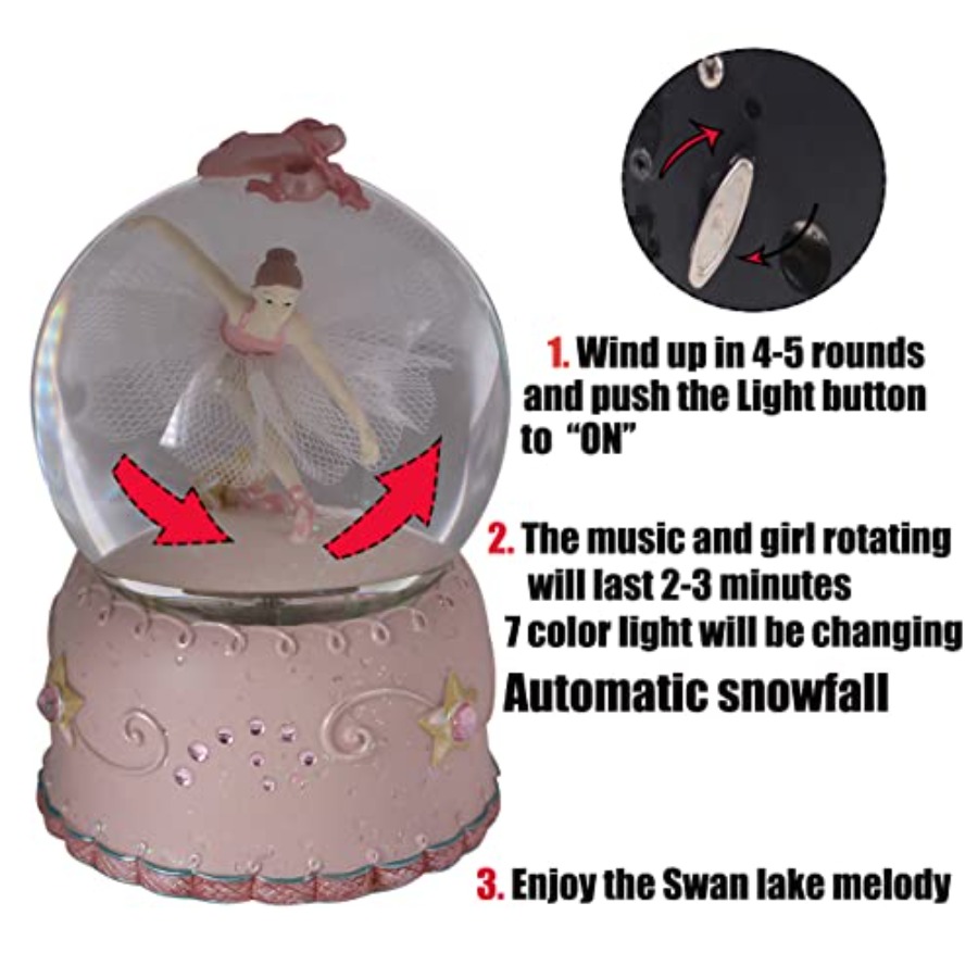 Ballerina Girl Swan Lake Rotat - Snow Globe Musical review and price