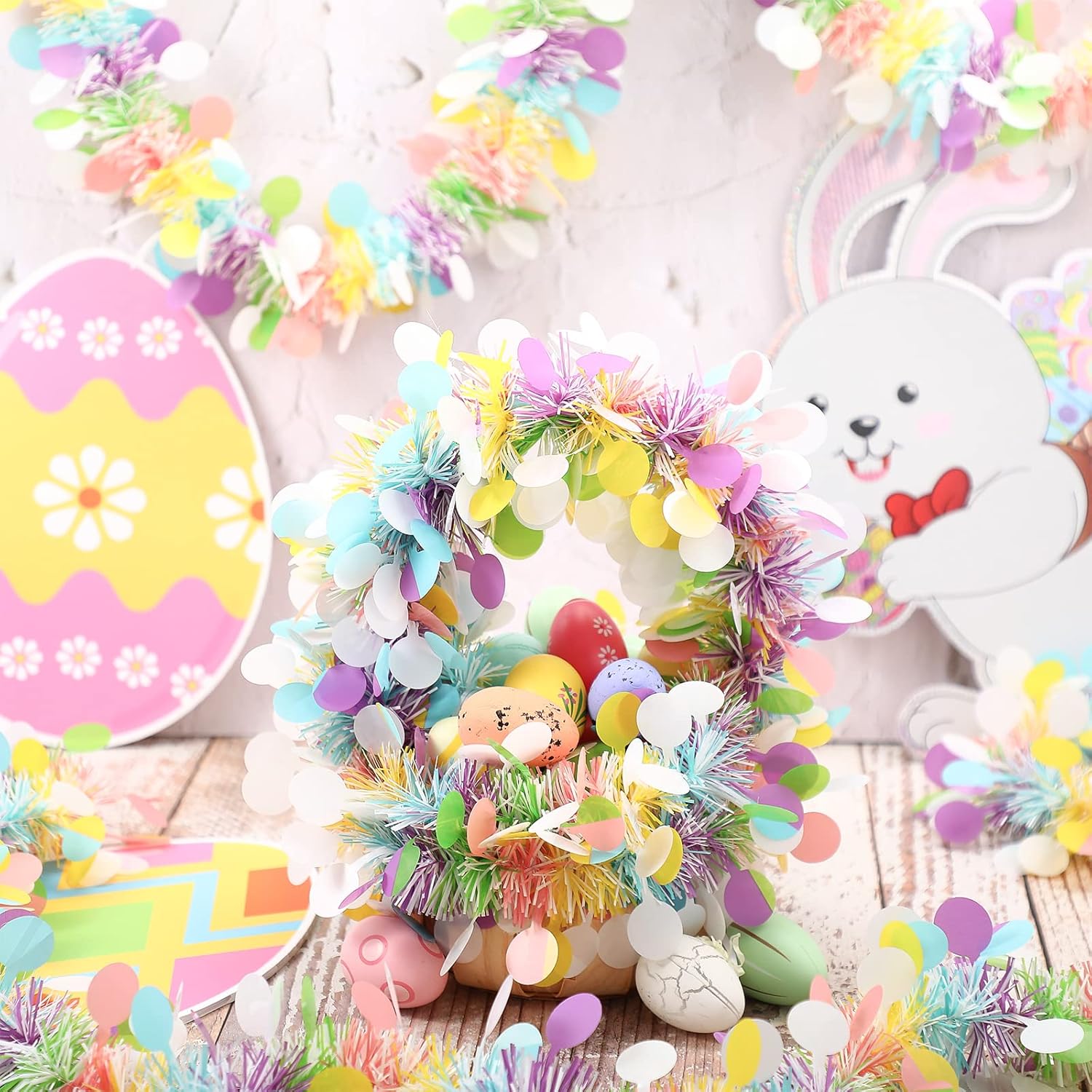 Easter Garland Decor 2PCS Glit - Tinsel Garland Decoration review and price