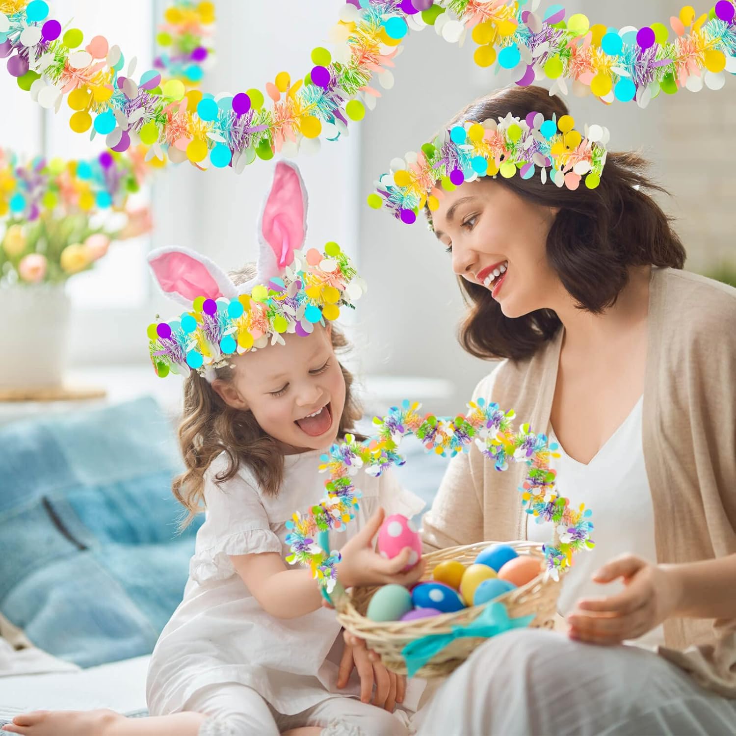 Easter Garland Decor 2PCS Glit - Tinsel Garland Decoration review and price