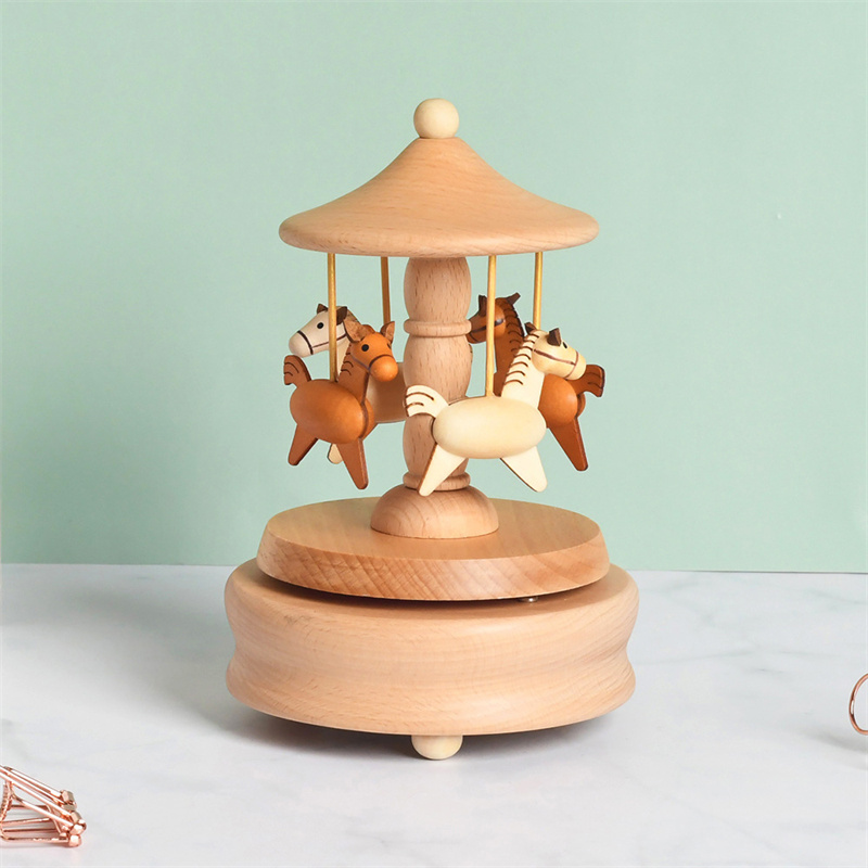 Wooden Carousel Music Box Orna - Snow Globe Musical review and price