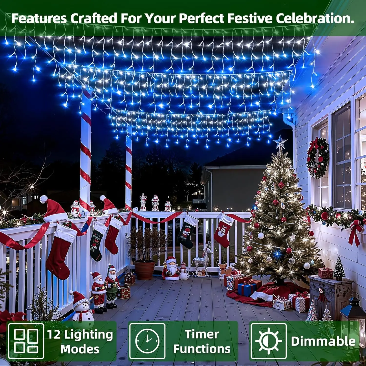 50ft 504 LED Icicle Lights, 12 - Led Fairy String Lights review and price