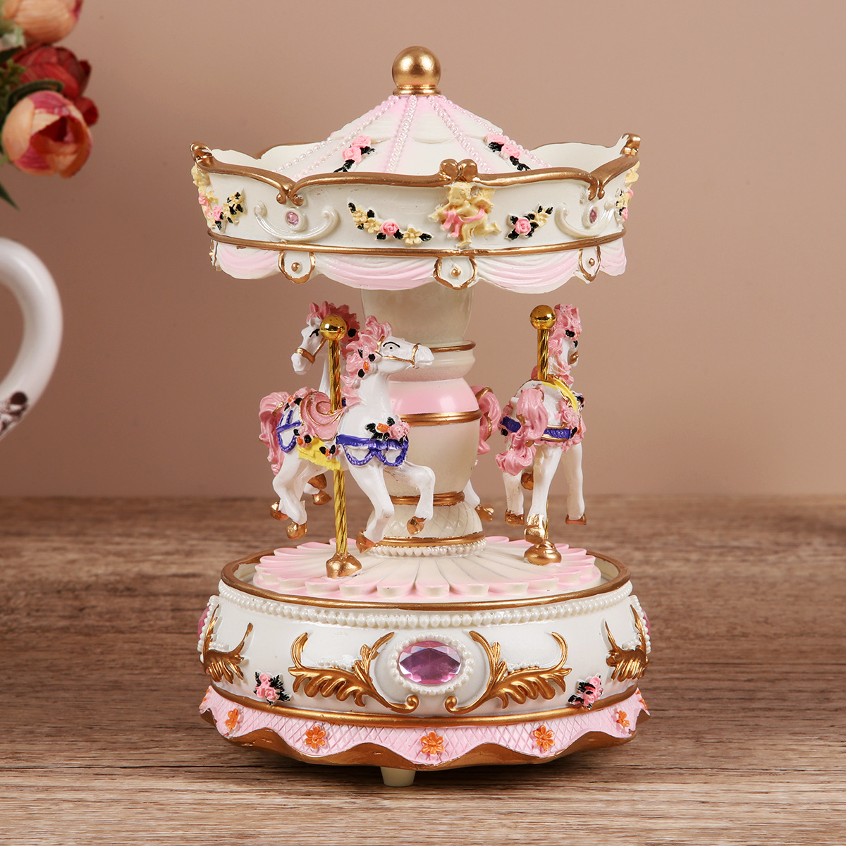 Luminous Carousel Music Box Mu - Snow Globe Musical review and price