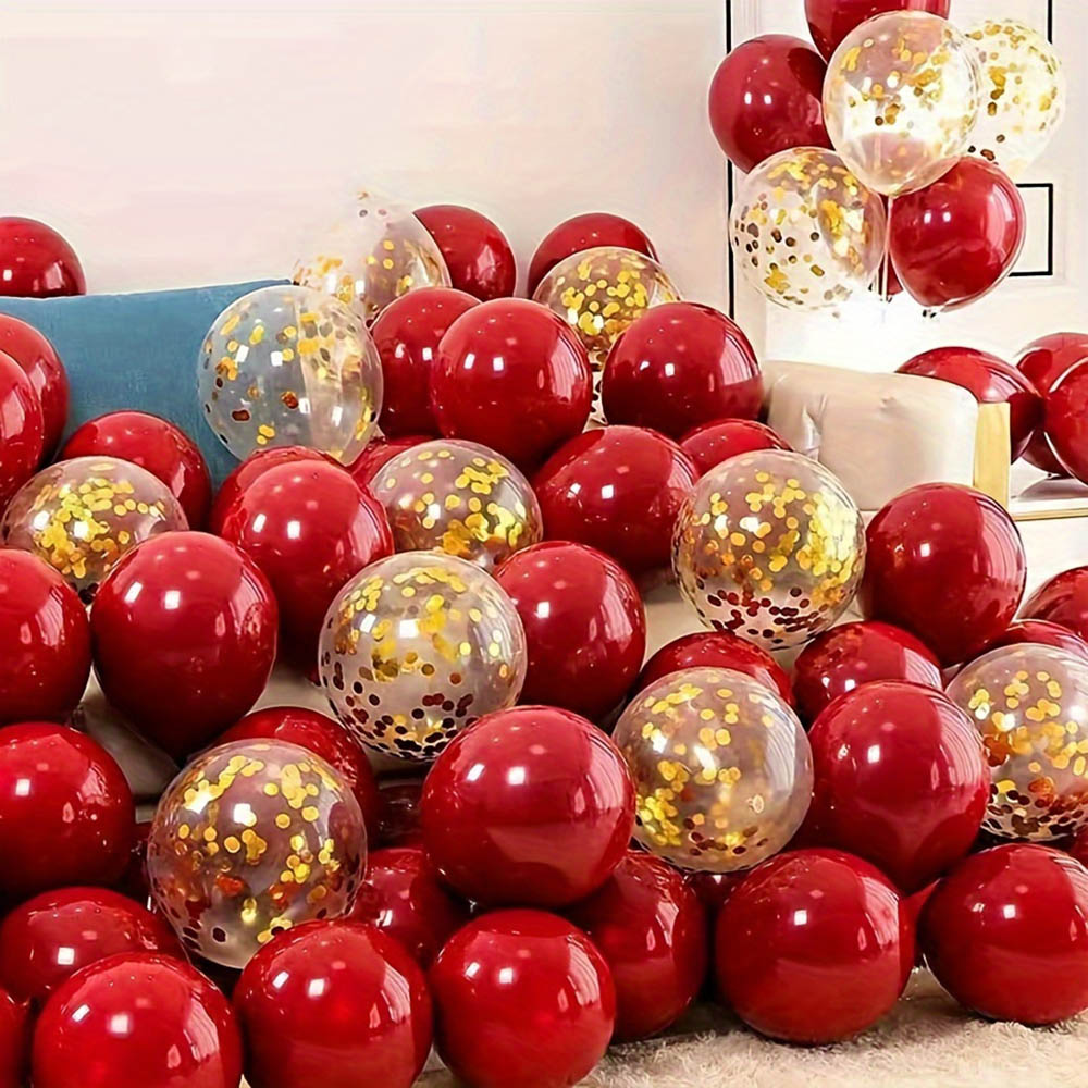 50pcs/pack Red Gold Balloon Ar - Tinsel Garland Decoration review and price