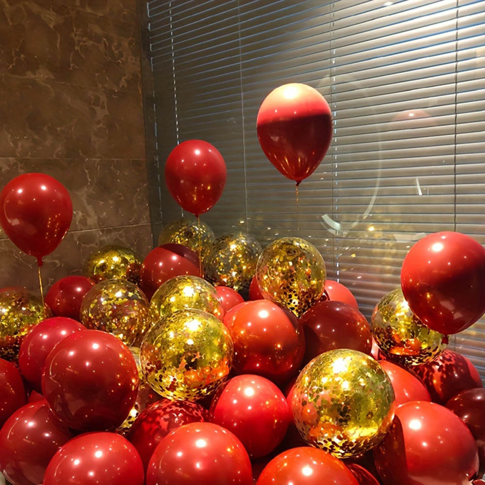 50pcs/pack Red Gold Balloon Ar - Tinsel Garland Decoration review and price