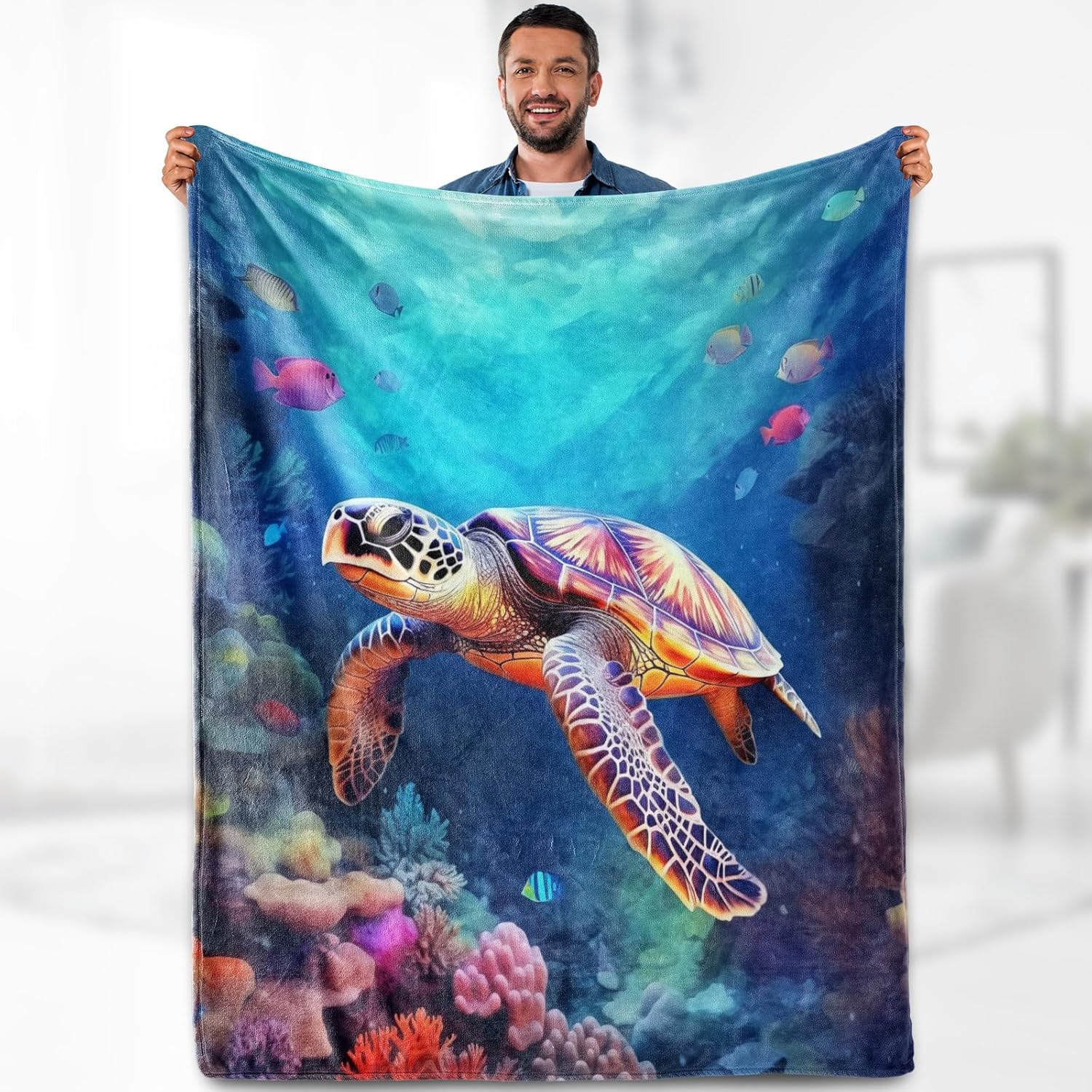 Aimego Sea Turtle Blanket  Oce - Christmas Throw Blanket review and price