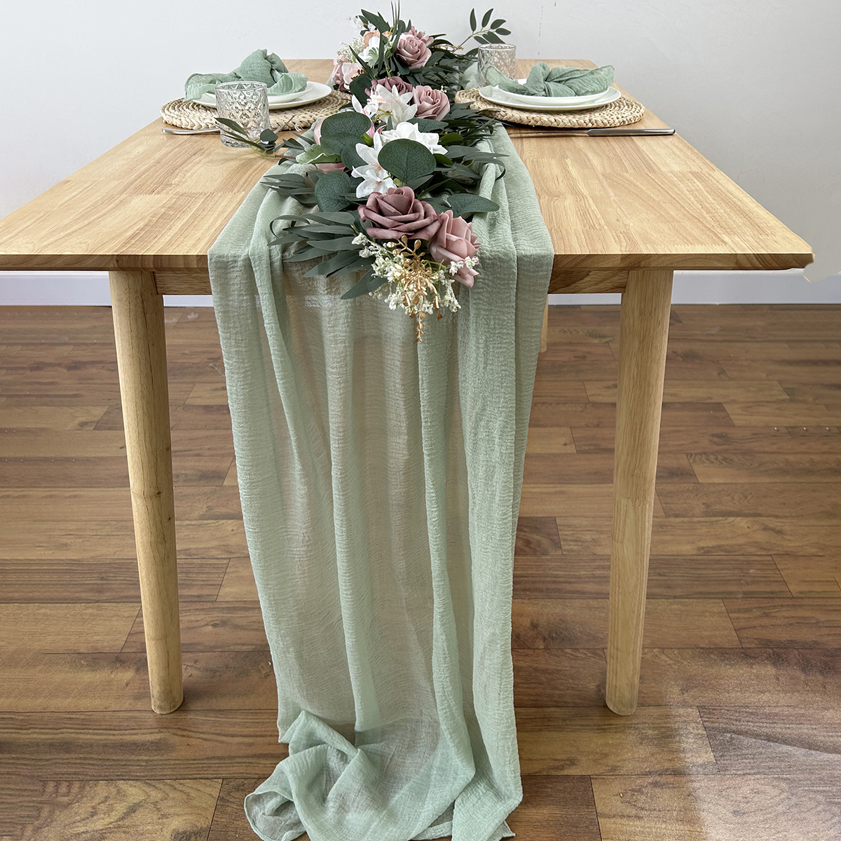 Sage Green Gauze Table Runner  - Christmas Table Runner review and price