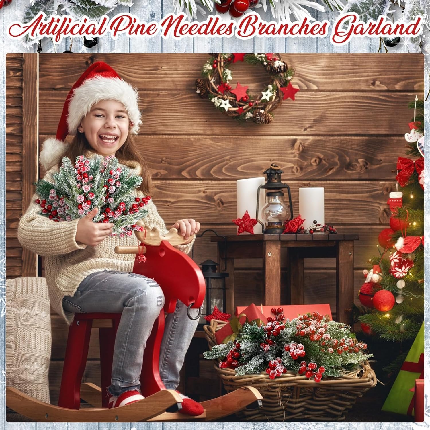 Artificial Snow White Pine Bra - Christmas Wreath Fake review and price