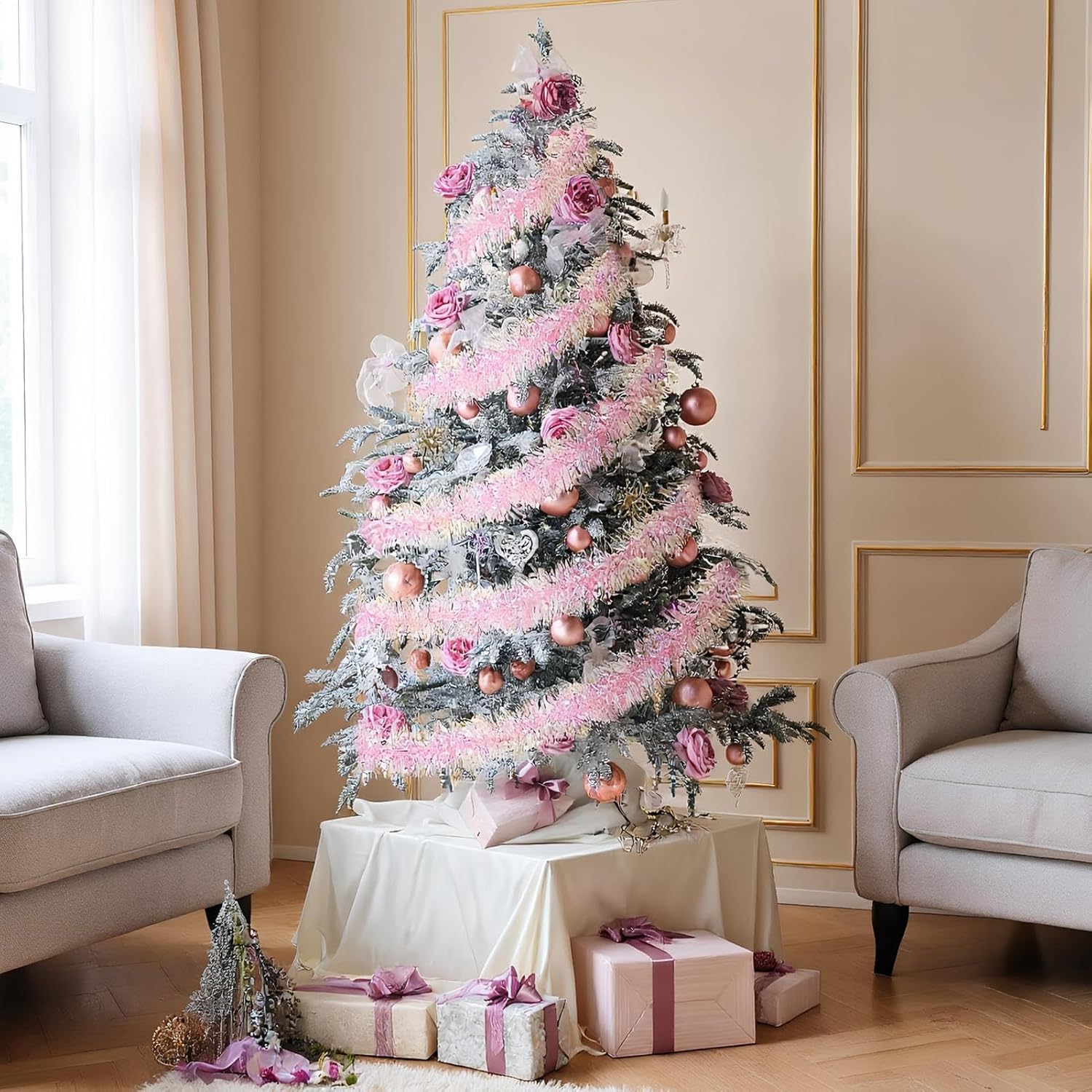 2M Pink Christmas Tinsel Garla - Tinsel Garland Decoration review and price