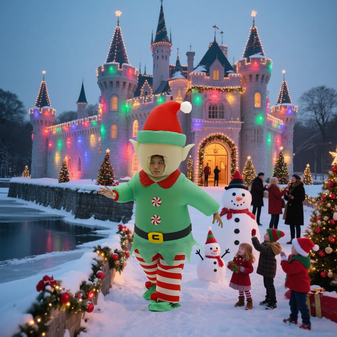Christmas Elf Inflatable Costu - Elf Costume Christmas review and price