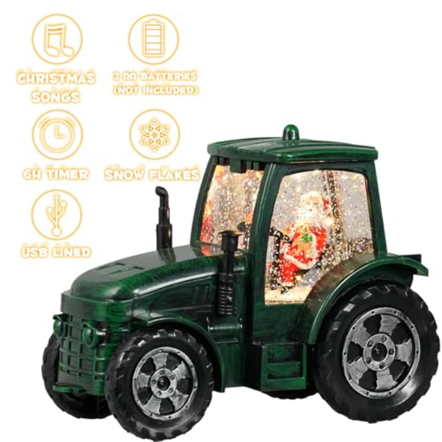 Christmas Snow Globe Tractor S - Snow Globe Musical review and price