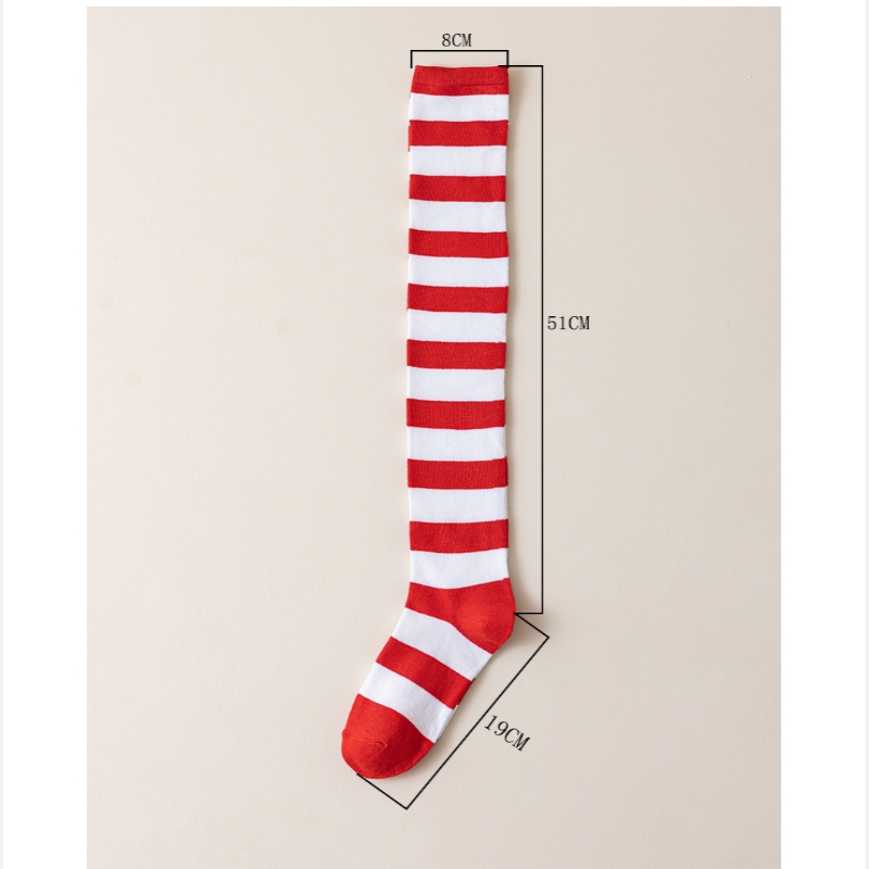 Striped Over Knee High Socks W - Christmas Stocking Hanging review and price