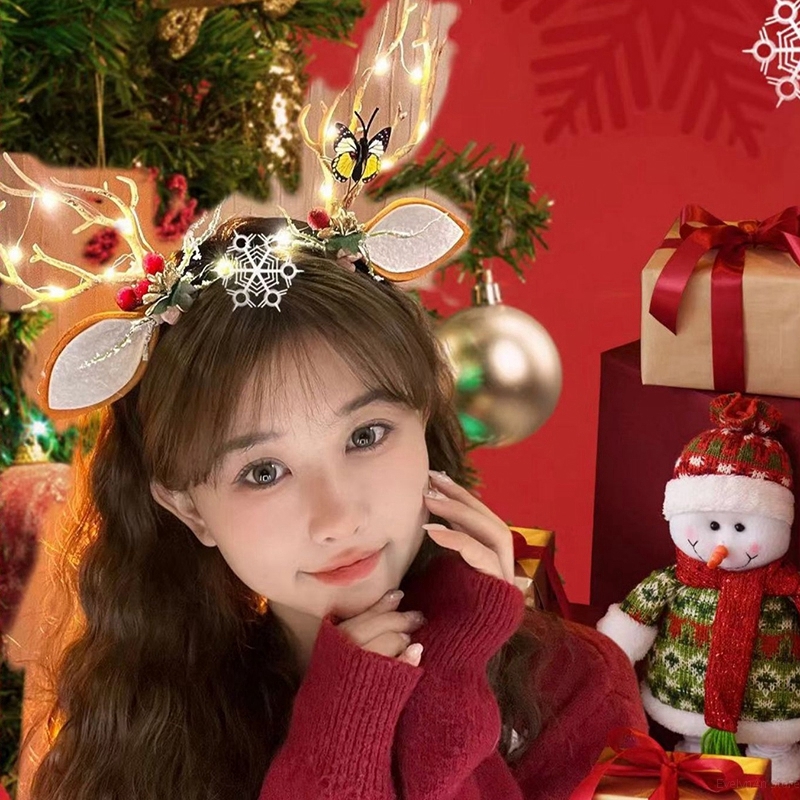 New Year Hair Hoop Girls Led G - Reindeer Antlers Headband review and price