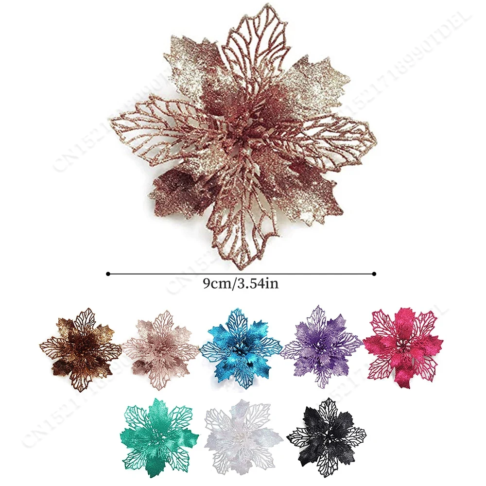 5pcs 9cm Glitter Artifical Chr - Christmas Wreath Fake review and price