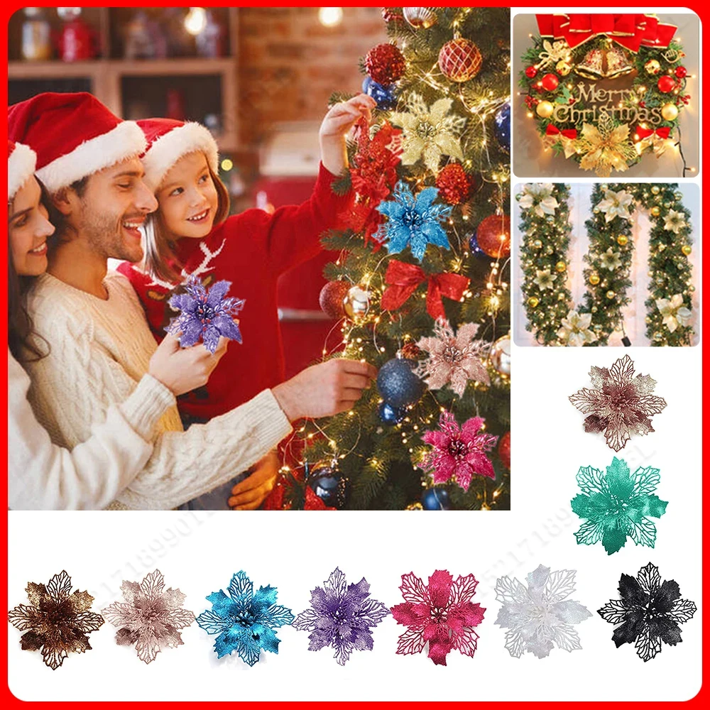 5pcs 9cm Glitter Artifical Chr - Christmas Wreath Fake review and price