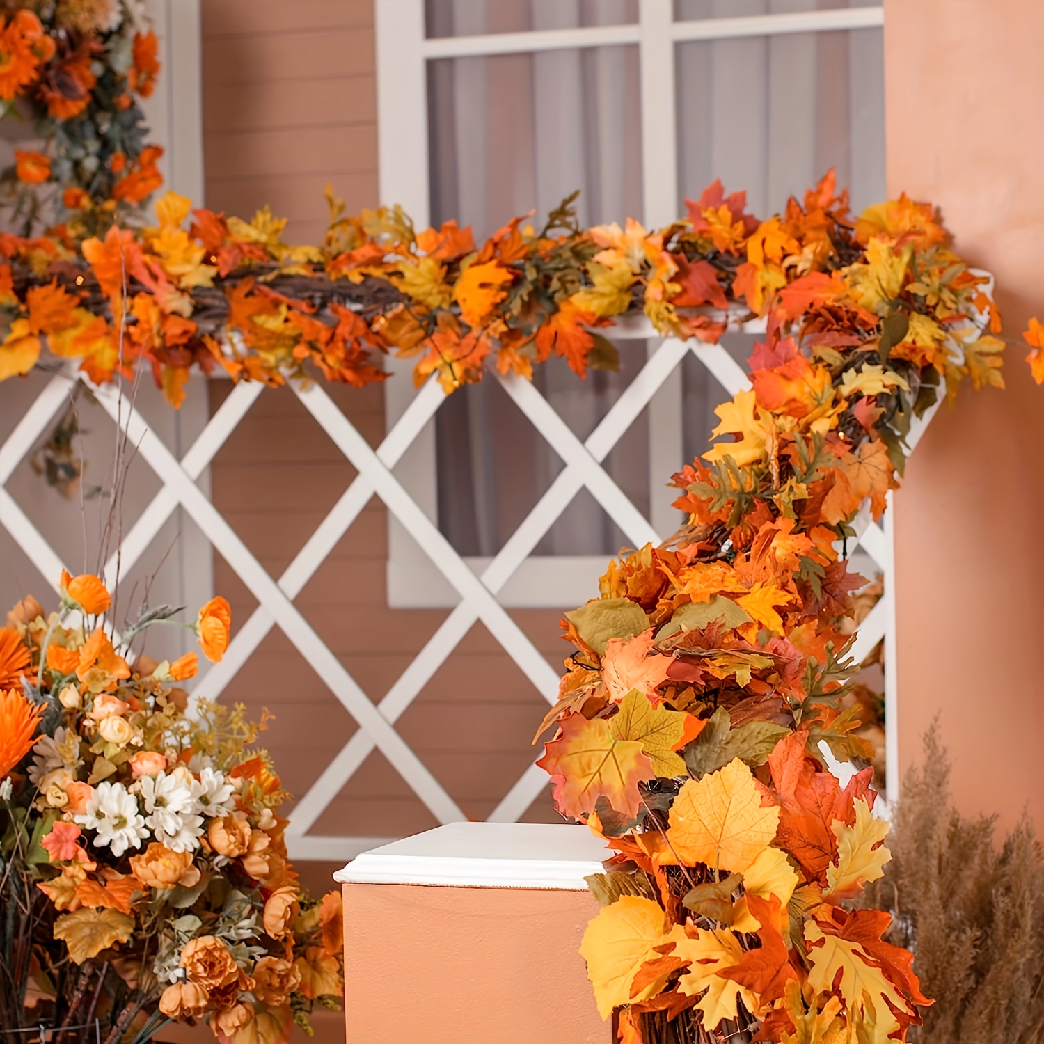 100CM Autumn Artificial Maple  - Christmas Wreath Fake review and price