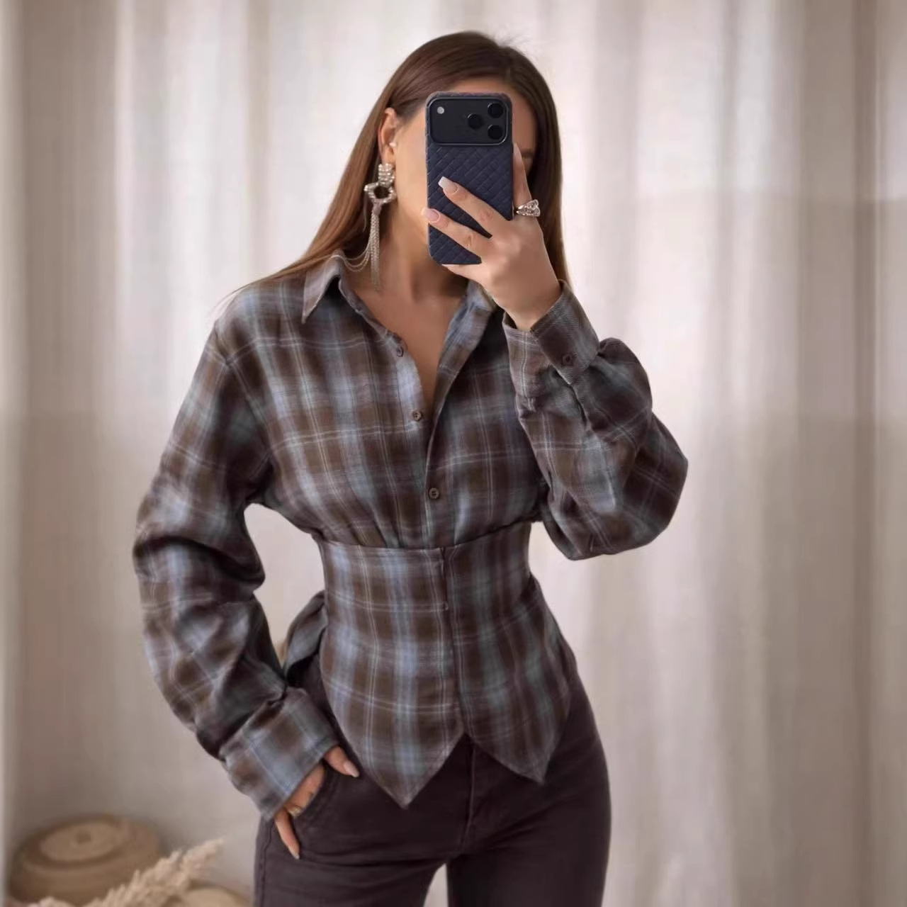 Loose Women's Plaid Blouse Vin - Christmas Throw Blanket review and price