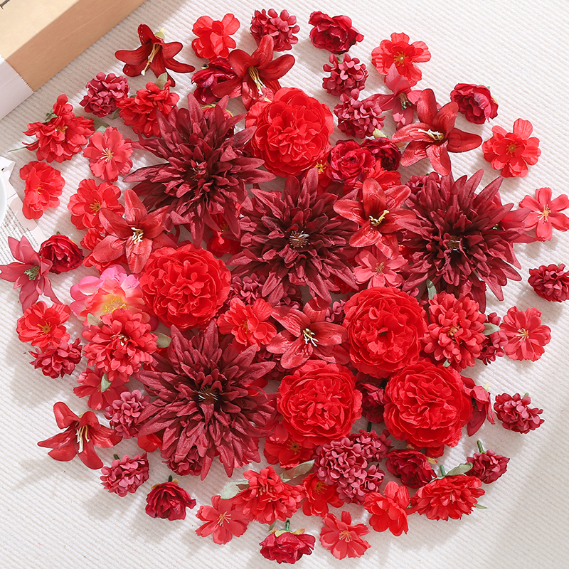 20Pcs Red Artificial Flowers H - Christmas Wreath Fake review and price