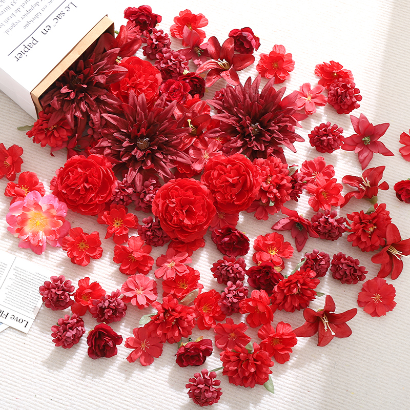20Pcs Red Artificial Flowers H - Christmas Wreath Fake review and price