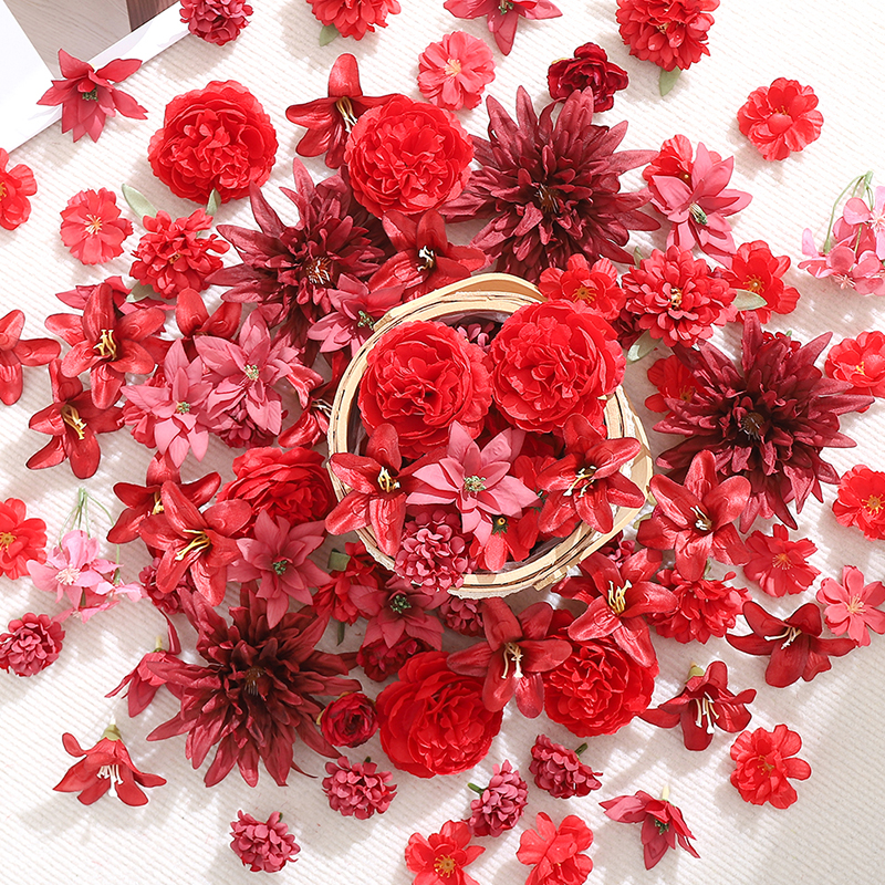 20Pcs Red Artificial Flowers H - Christmas Wreath Fake review and price